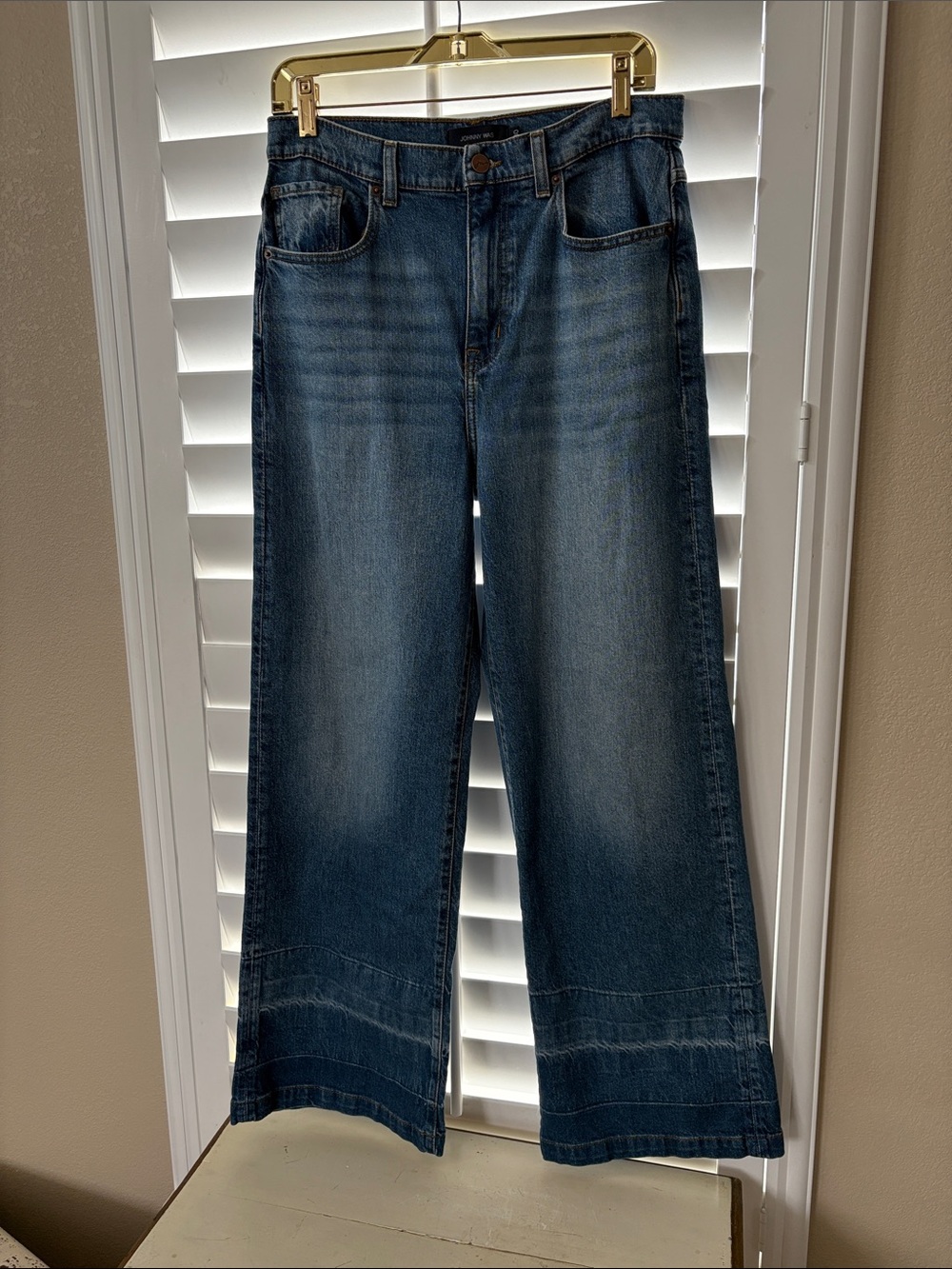 Johnny Was High-Rise Wide-Leg Women’s Jeans in Organic Cotton Classic Blue Denim